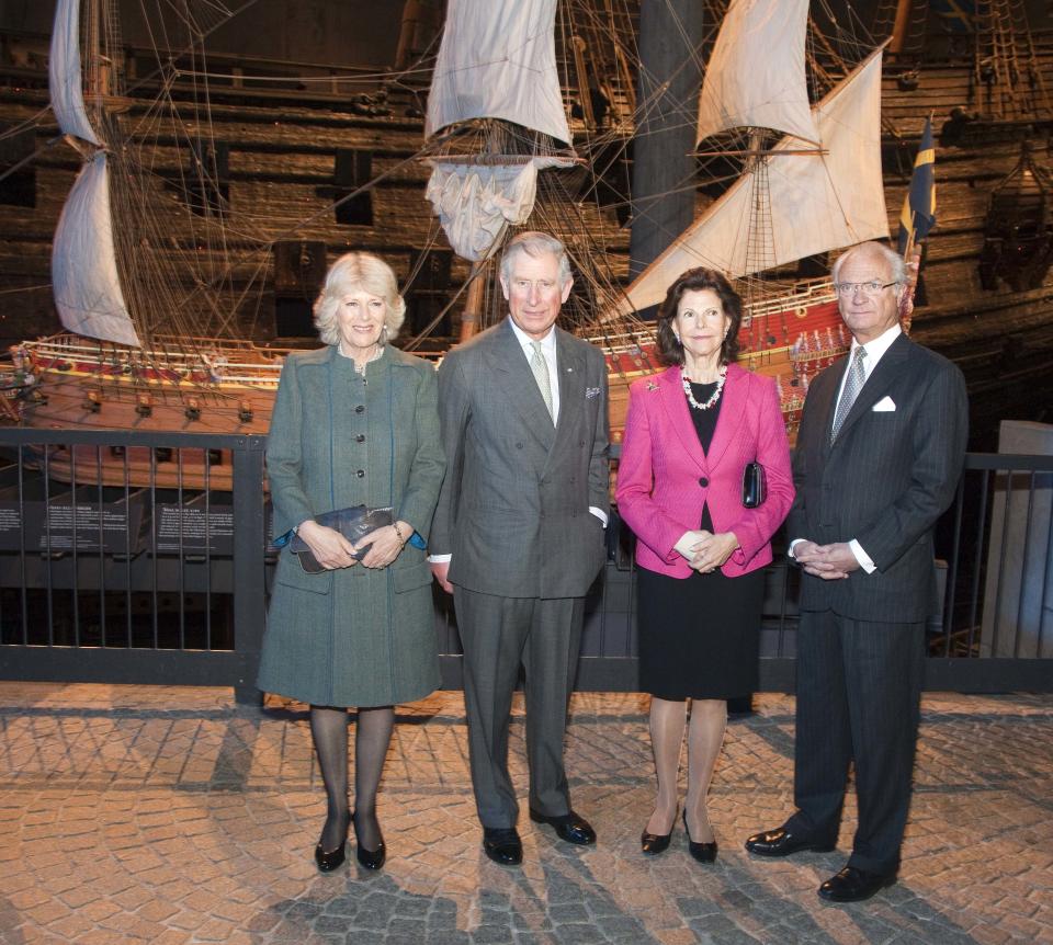 Prince Charles, And Camilla, The Duchess Of Cornwall, Official Visit To Sweden.The Prince And The Duchess With The King & Queen Of Sweden Visit The Vasa Museum, In Stockholm. (Photo by POOL - Julian Parker/UK Press via Getty Images)