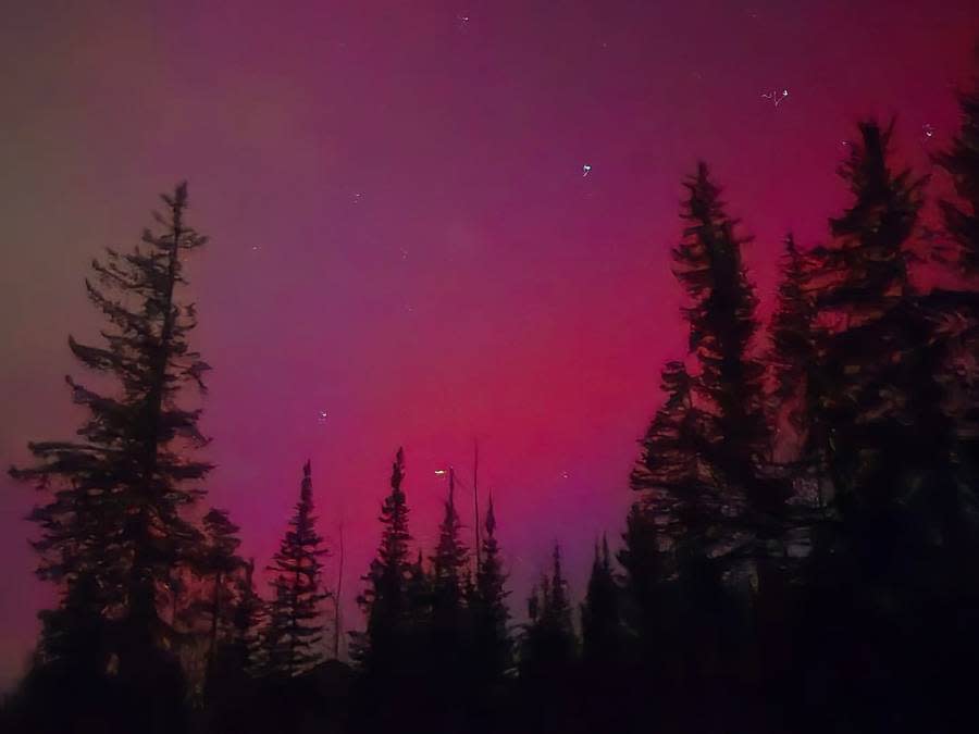 The aurora borealis as seen over Silverthorne, Colorado, on May 10, 2024 (Paige Hayes)