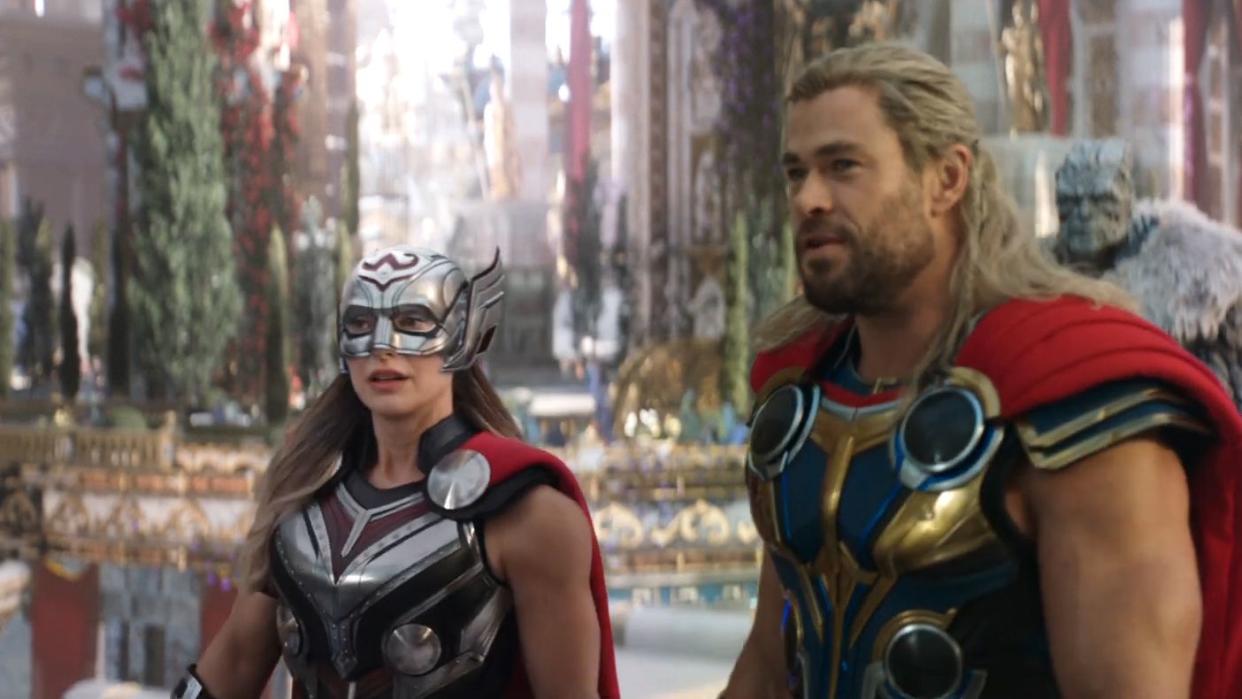 natalie portman, chris hemsworth, tessa thompson, thor love and thunder trailer