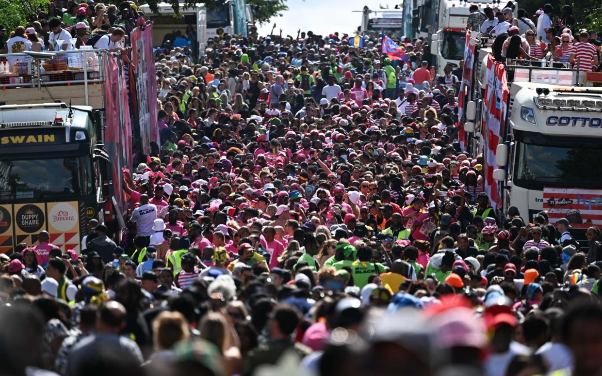 Thousands of people crowded the streets for the Notting Hill Carnival