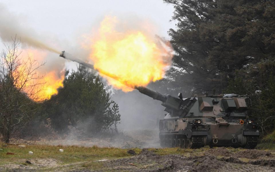 Polish self-propelled howitzer KRAB is pictured while Dynamic Front military exercise led by the United States takes place in a training area, in Oksbol, Denmark - FABIAN BIMMER/REUTERS