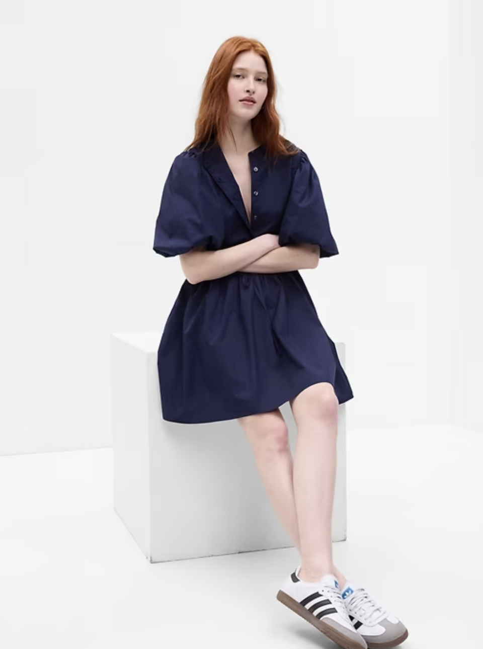 Balloon Sleeve Mini Dress (photo via Gap)