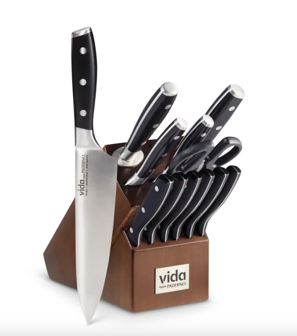 Vida by PADERNO Japanese Steel Knife Block Set, 14-pc (Photo via Canadian Tire)