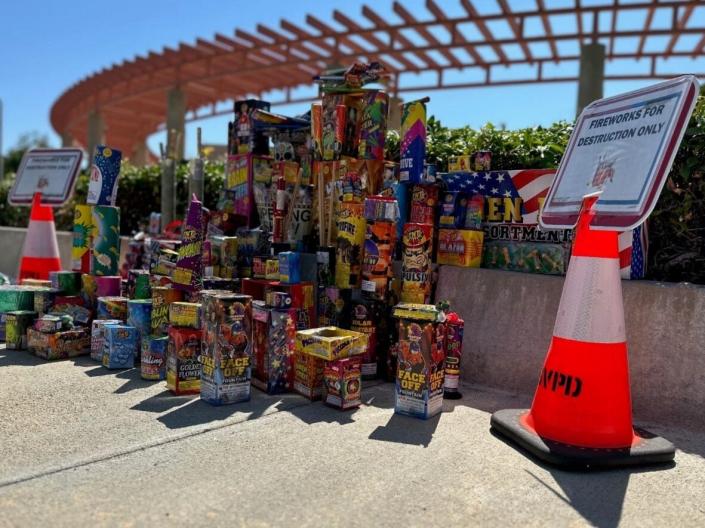 Simi Valley police confiscated more than 100 pounds of illegal fireworks around the July 4 holiday. Overall calls for service regarding fireworks were down by nearly a third from last year.