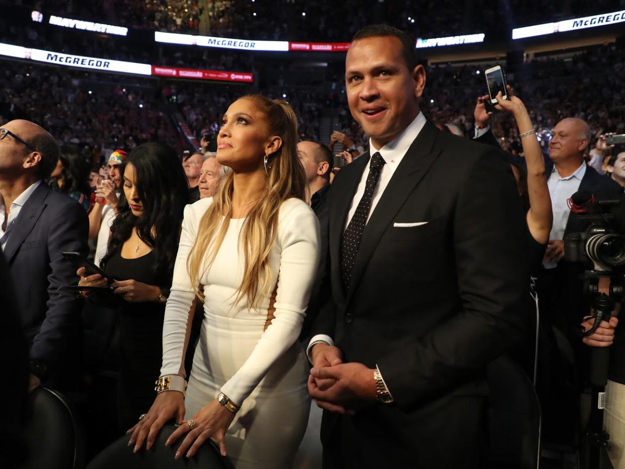 Alex Rodriguez and Jennifer Lopez at Mayweather McGregor fight