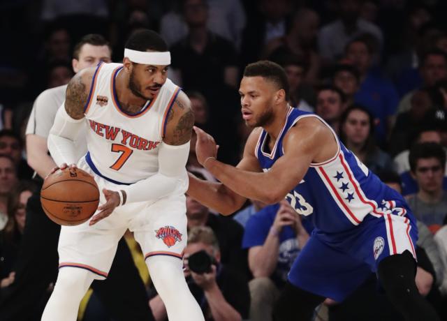Carmelo Anthony may not be around to isolate with the Knicks next season. (AP)