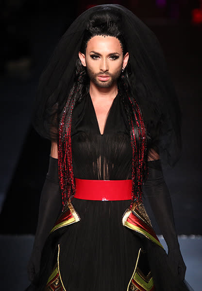 Conchita makes his runway debut at Jean Paul Gaultier