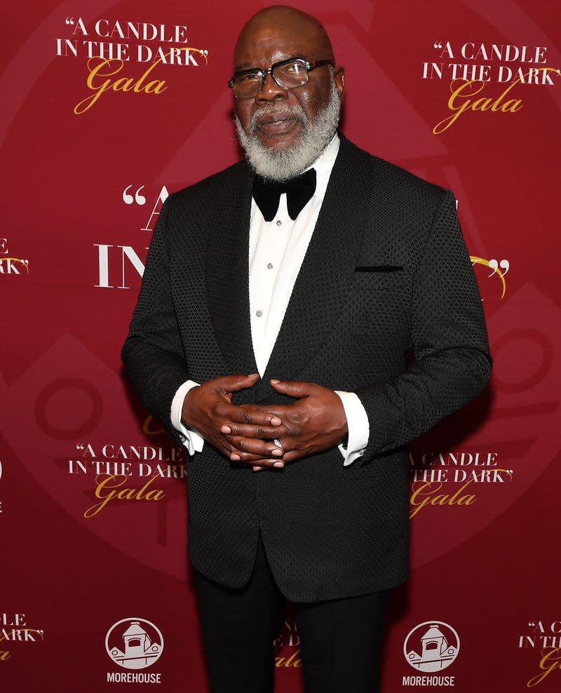 ATLANTA, GEORGIA - FEBRUARY 17: T.D. Jakes attends the 36th Annual Morehouse College “A Candle in the Dark” gala at Hyatt Regency Atlanta on February 17, 2024 in Atlanta, Georgia. - Photo: Paras Griffin (Getty Images)