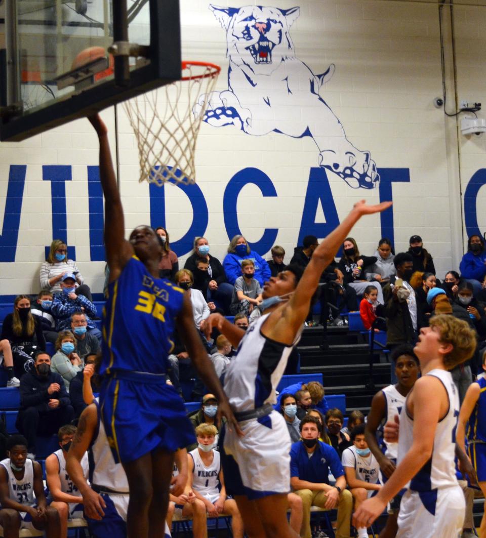 Broadfording's Dawda Silva scores on a layup against Williamsport.