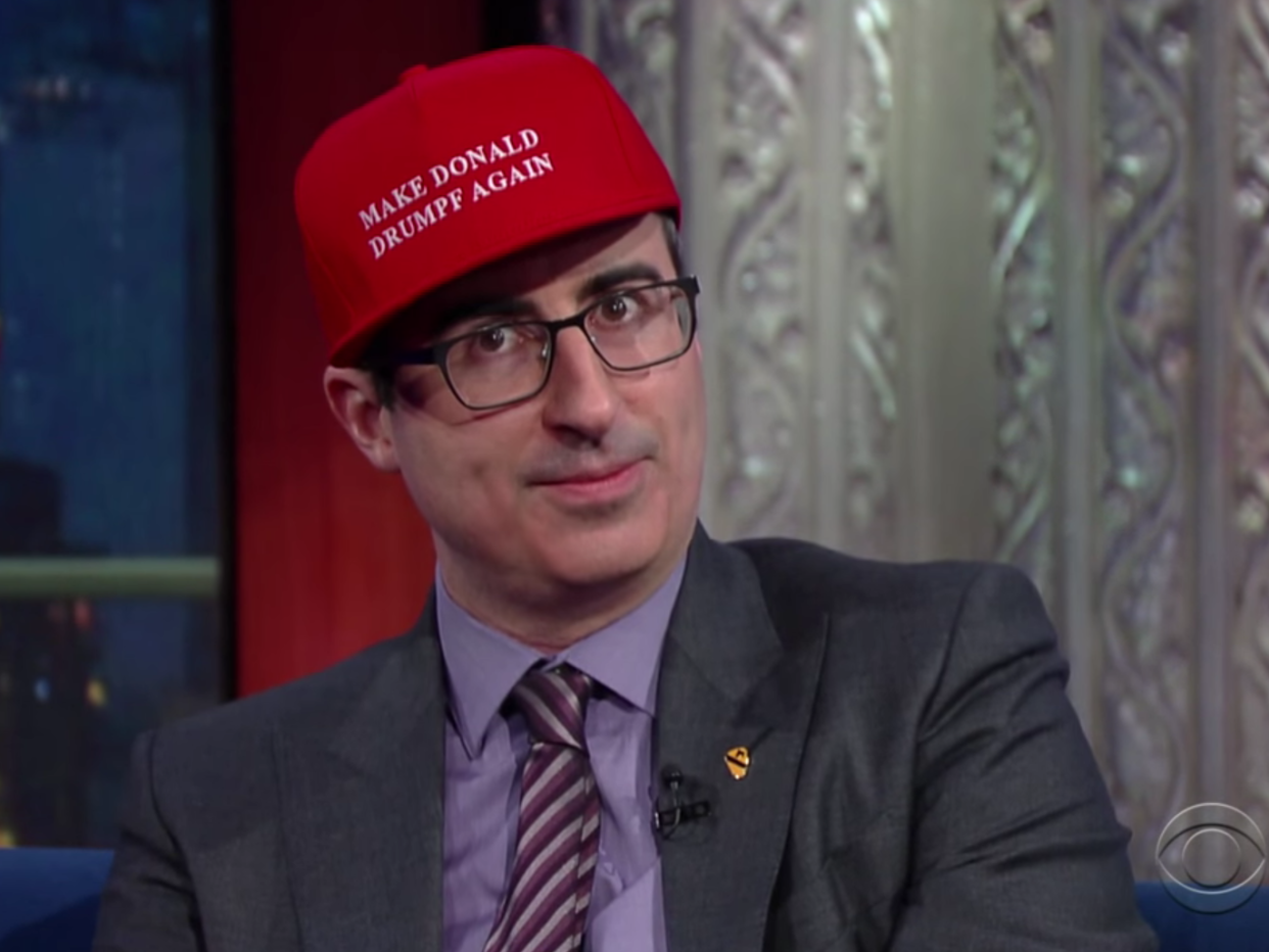 john oliver donald trump hat