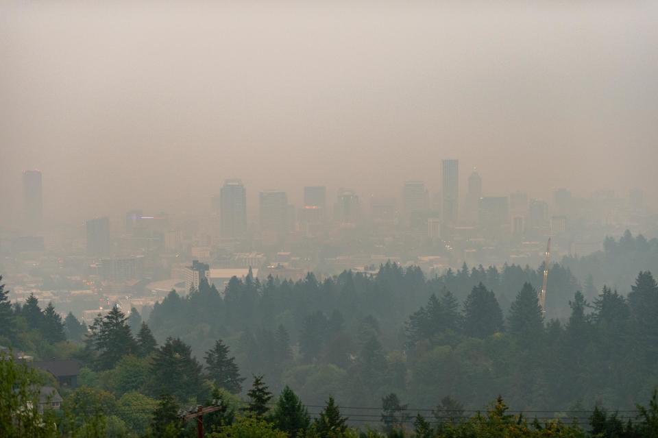 Smoke covers Portland city - getty