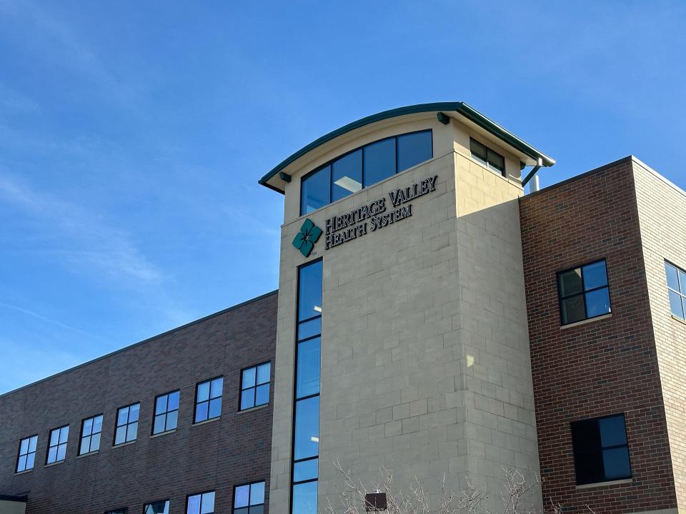 The exterior of the Heritage Valley Health System medical center located in Beaver, Pennsylvania.