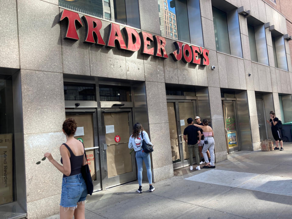 the exterior of a trader joe's store