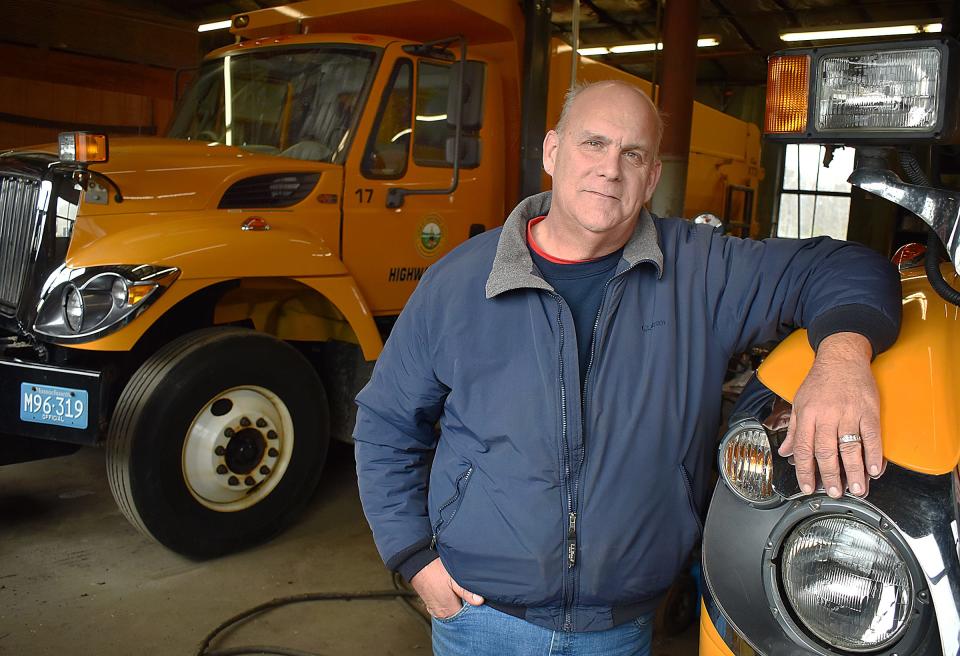 Chuck Macomber in the Freetown DPW garage.