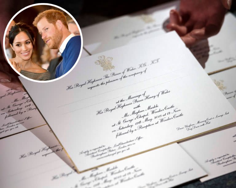 prince harry meghan markle wedding invitation