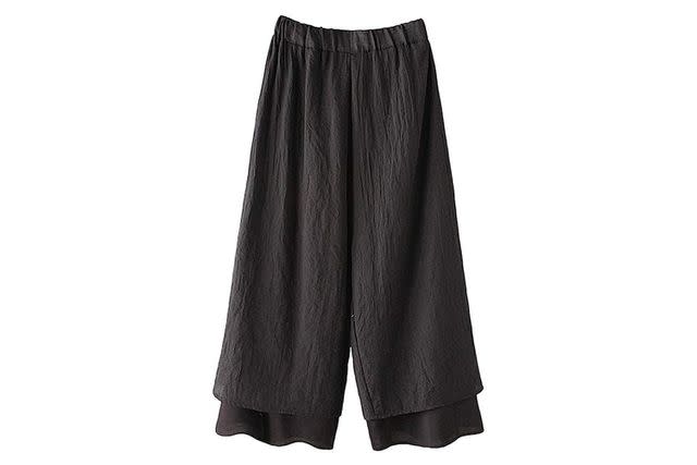 2301-PT03 Linen Lazy Pants Black