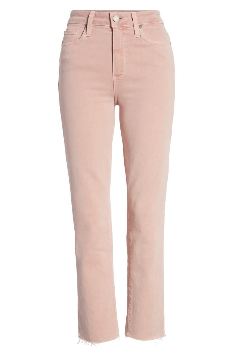 Paige Hoxton High Waist Straight Ankle Raw Hem Jeans, $209 $139.90, Nordstrom