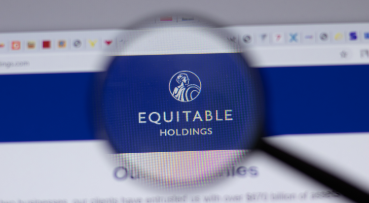 Equitable Holdings (EQH) company logo icon on website, Illustrative Editorial