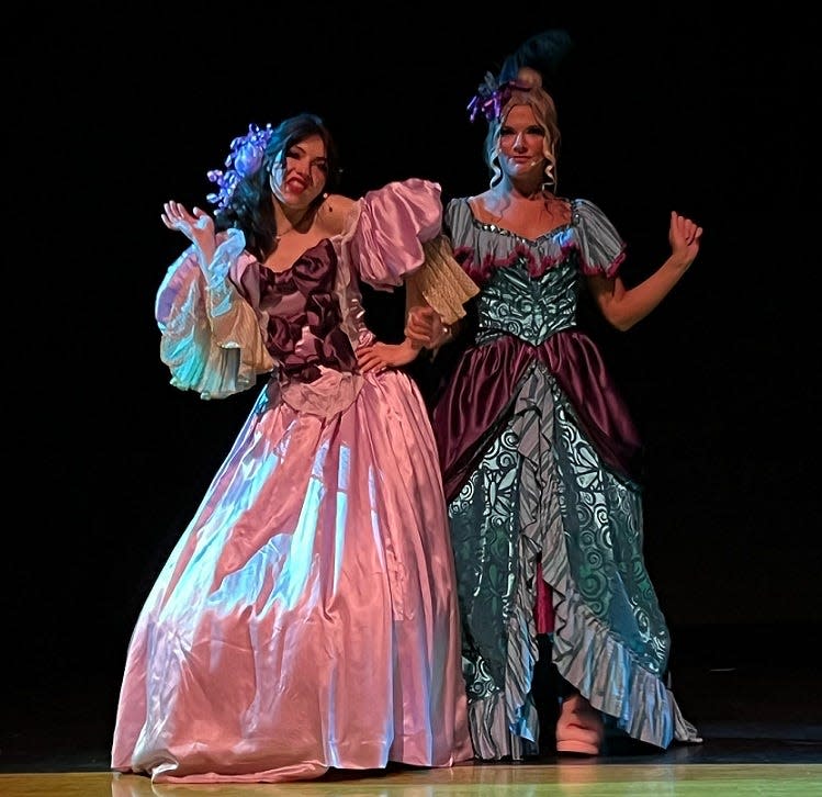 Juniper George (Joy) and Lanie Schott (Portia) rehearse "Stepsister's Lament" from the musical "Cinderella," which will be preformed by Granville High School students May 6 at 7 p.m. and May 7 at 2 p.m. and 7 p.m. in the Granville High School Performing Arts Center.