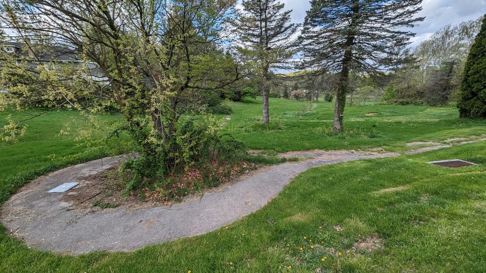 A cart path for the former Red Lion Country Club is slowing taken over by nature on Monday April 23, 2023.