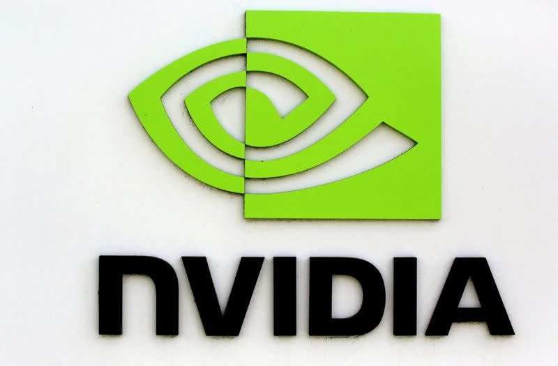 FILE PHOTO: The logo of technology company Nvidia is seen at its headquarters in Santa Clara