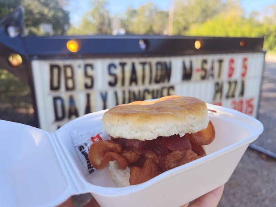 Light breakfast: Bacon biscuits to go at off-the-beaten-path DBs Station (Ellie Seymour)