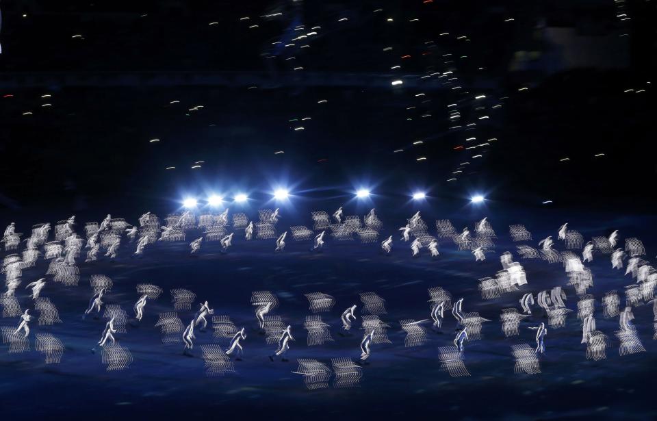 Performers take part in the opening ceremony of the 2014 Sochi Winter Olympics