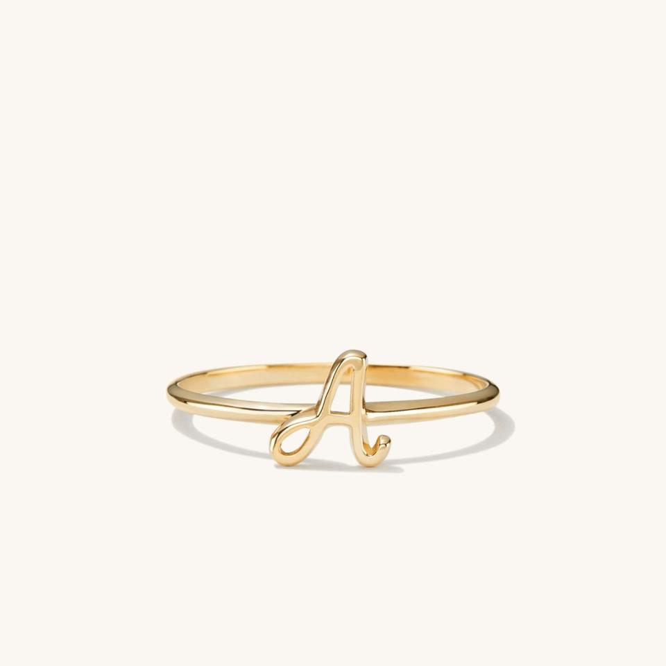 2) Cursive Letter Ring