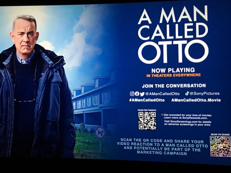 The screen ad for the locally shot "A Man Called Otto."