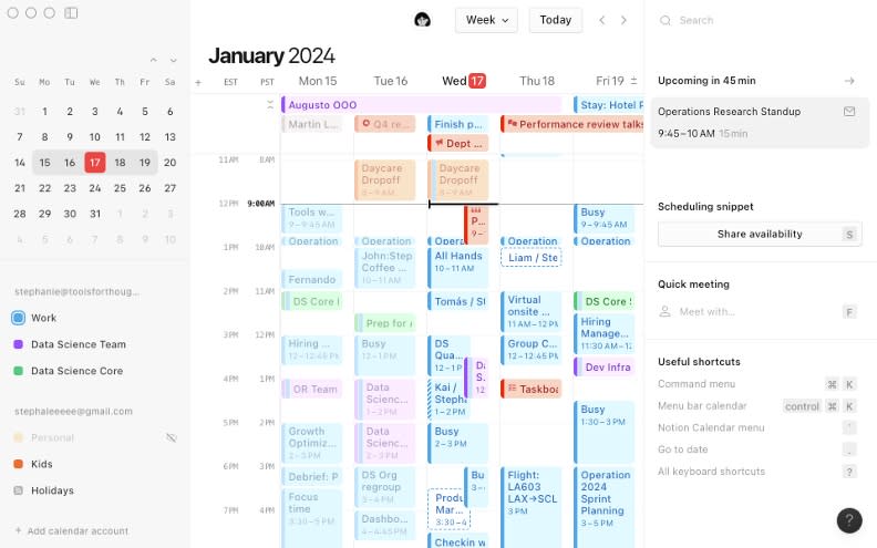 Notion日前推出Notion Calendar，能整合行程規劃與相關文件。取自Notion官網