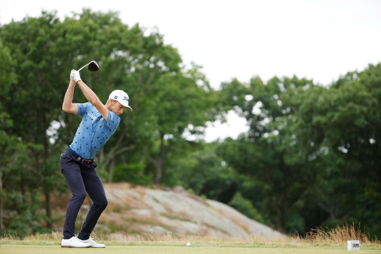 Will Zalatoris takes aim. (Photo by Jared C. Tilton/Getty Images)