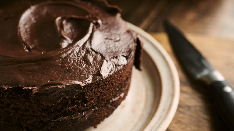 chocolate cake on plate