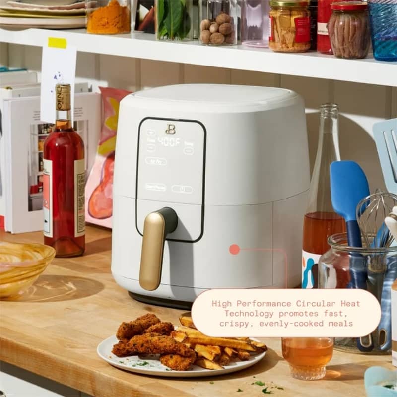 Beautiful 6 Qt Air Fryer with TurboCrisp Technology and Touch-Activated Display, White Icing by Drew Barrymore