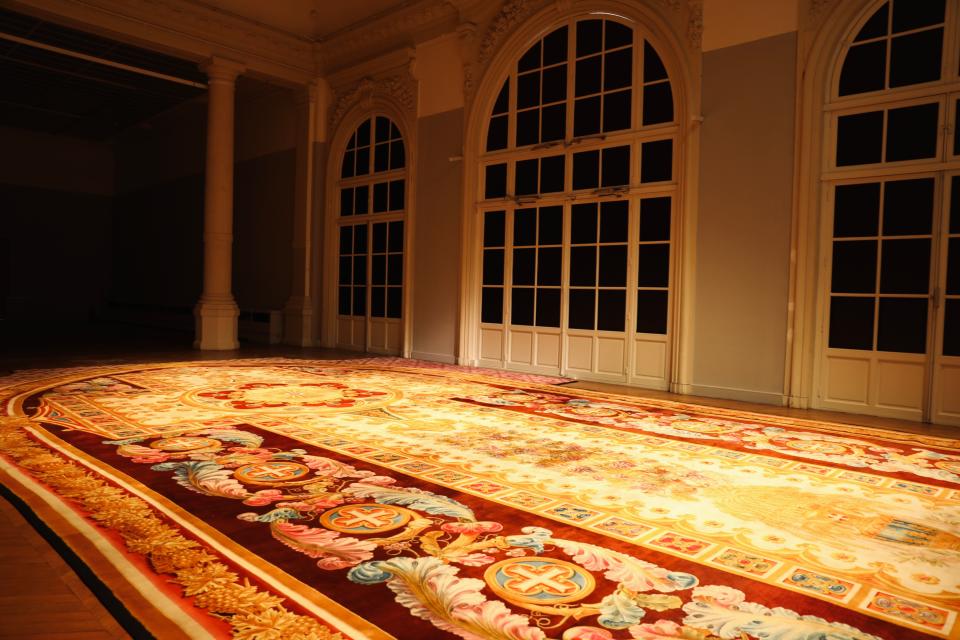 The nearly 82-foot ornamental chancel rug was commissioned by King Charles X in 1825 and offered to the Notre Dame upon its completion by King Louis-Philippe.