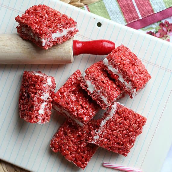 Red Velvet Cake Krispie Treats