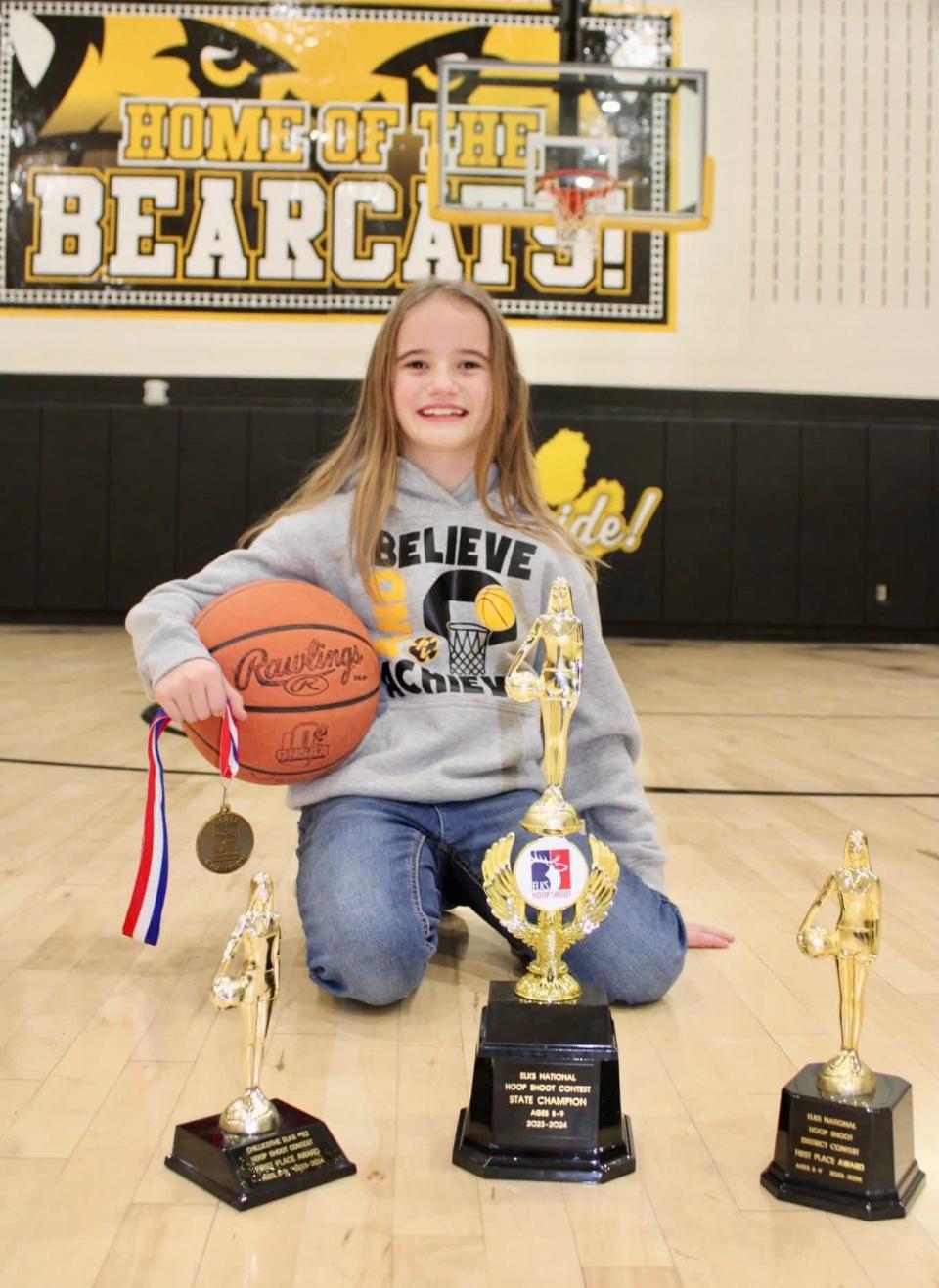 Ainsley Weaver is the 8-9 year old girls Elks Hoop Shoot Competition state representative.