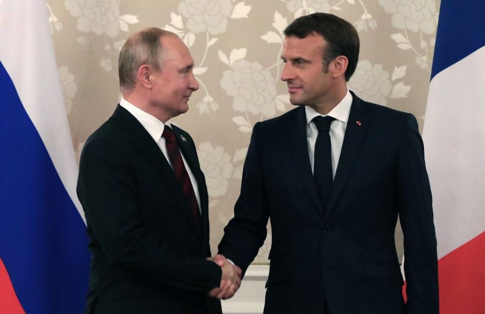 Emmanuel Macron claimed that Russian President Vladimir Putin gave him assurances that there would be no further escalation of the Ukraine crisis (File picture)  (AFP via Getty Images)