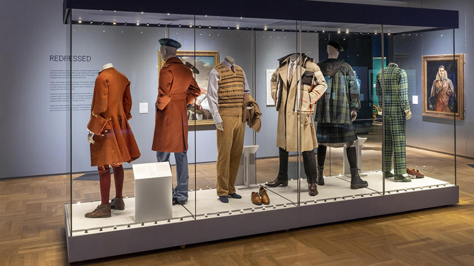 An installation in the "Fashioning Masculinties" exhibition.