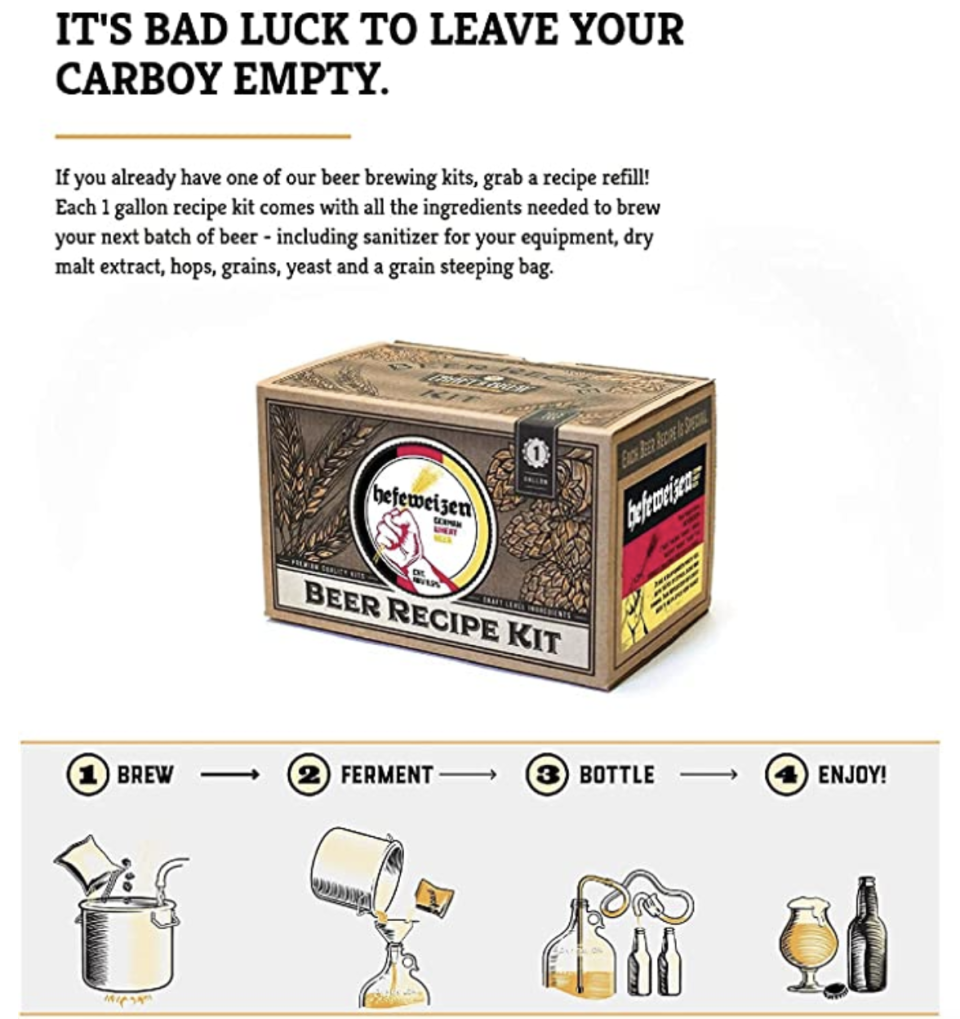 Craft A Brew Ingredient Hefeweizen Recipe. PHOTO: Amazon