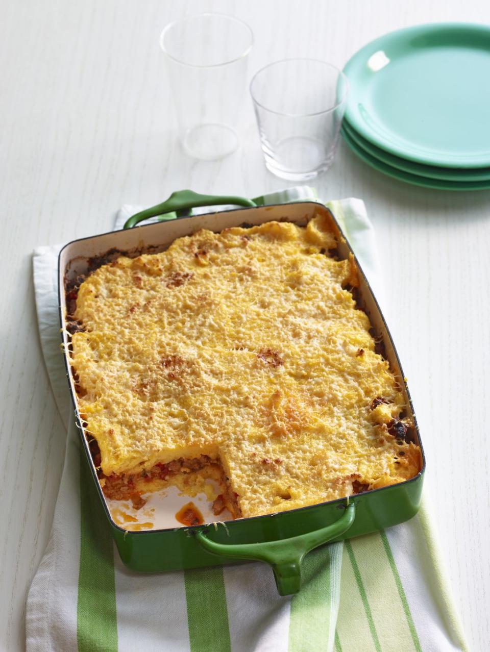 Sausage and Pepper Polenta Lasagna