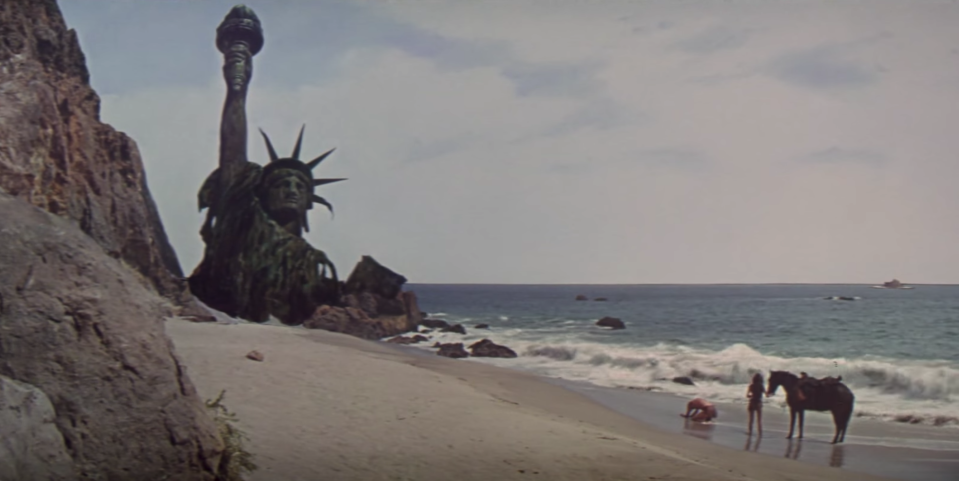 The classic final scene of 1968's <i>Planet of the Apes</i>