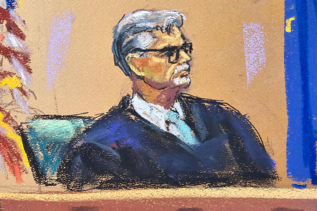 The judge watches as Cohen testifies Tuesday. 