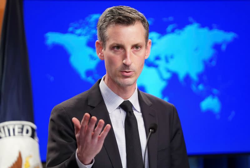 U.S. State Department Spokesman Ned Price holds news briefing at State Department in Washington