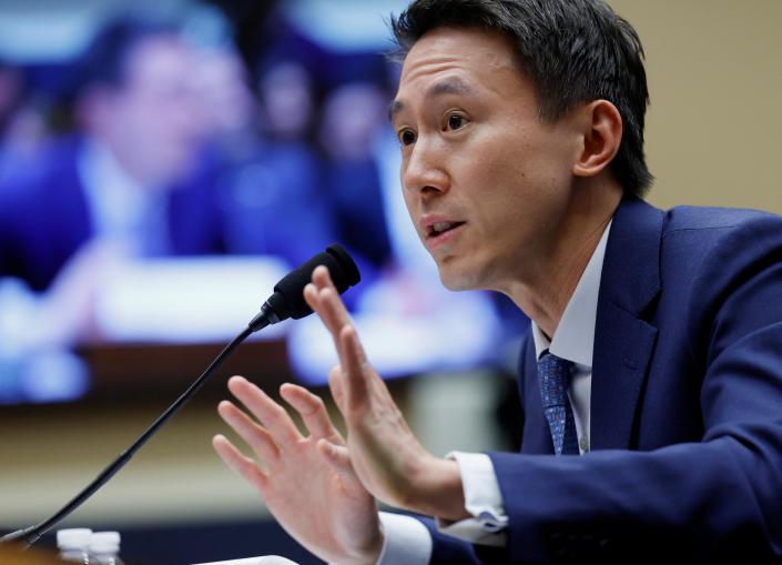 TikTok Chief Executive Shou Zi Chew testifies before a House Energy and Commerce Committee hearing entitled 