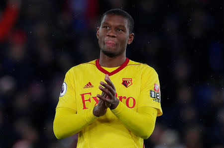 Soccer Football - Premier League - Crystal Palace vs Watford - Selhurst Park, London, Britain - December 12, 2017 Watford's Christian Kabasele looks dejected after the match Action Images via Reuters/Andrew Couldridge