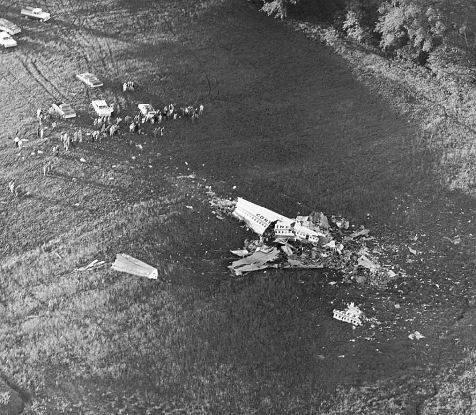 Wreckage from a plane crash