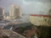 The Tampa waterspout transformed into a tornado when it hit land, damaging roofs and five vehicles. (Robert Siegel/National Weather Service)