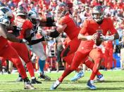 Dec 2, 2018; Tampa, FL, USA; Tampa Bay Buccaneers quarterback Jameis Winston (3) runs with the ball in the first half in the game against the Carolina Panthers at Raymond James Stadium. Mandatory Credit: Jonathan Dyer-USA TODAY Sports