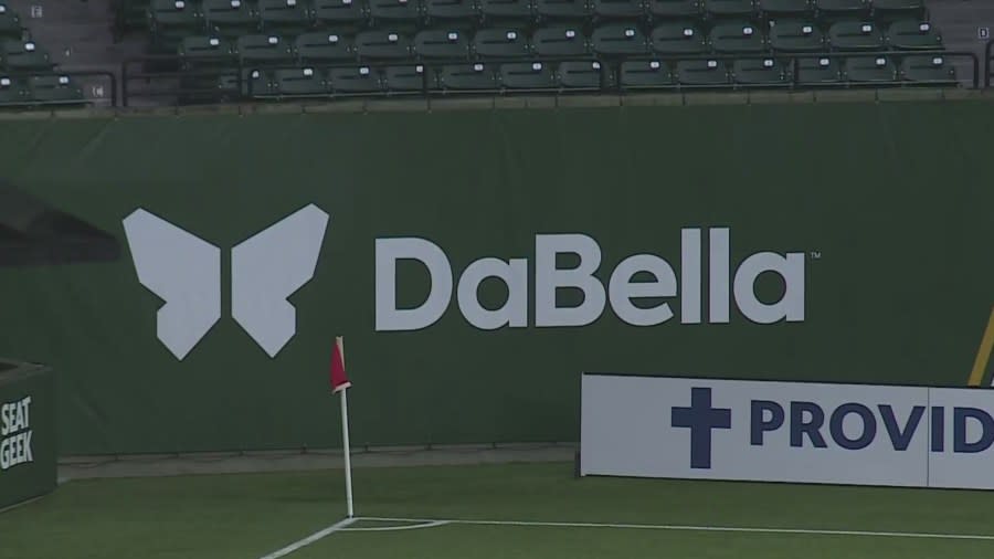 <em>DaBella sign inside Providence Park, 2024 (KOIN)</em>