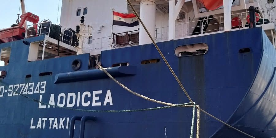 The Syrian vessel Laodicea, which tried to sell stolen Ukrainian cargo in Lebanon